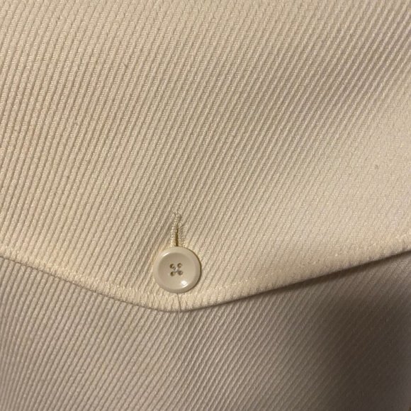 Cream Coloured Structured Jacket with Blue Floral Lining Size M EUC - Picture 6 of 16